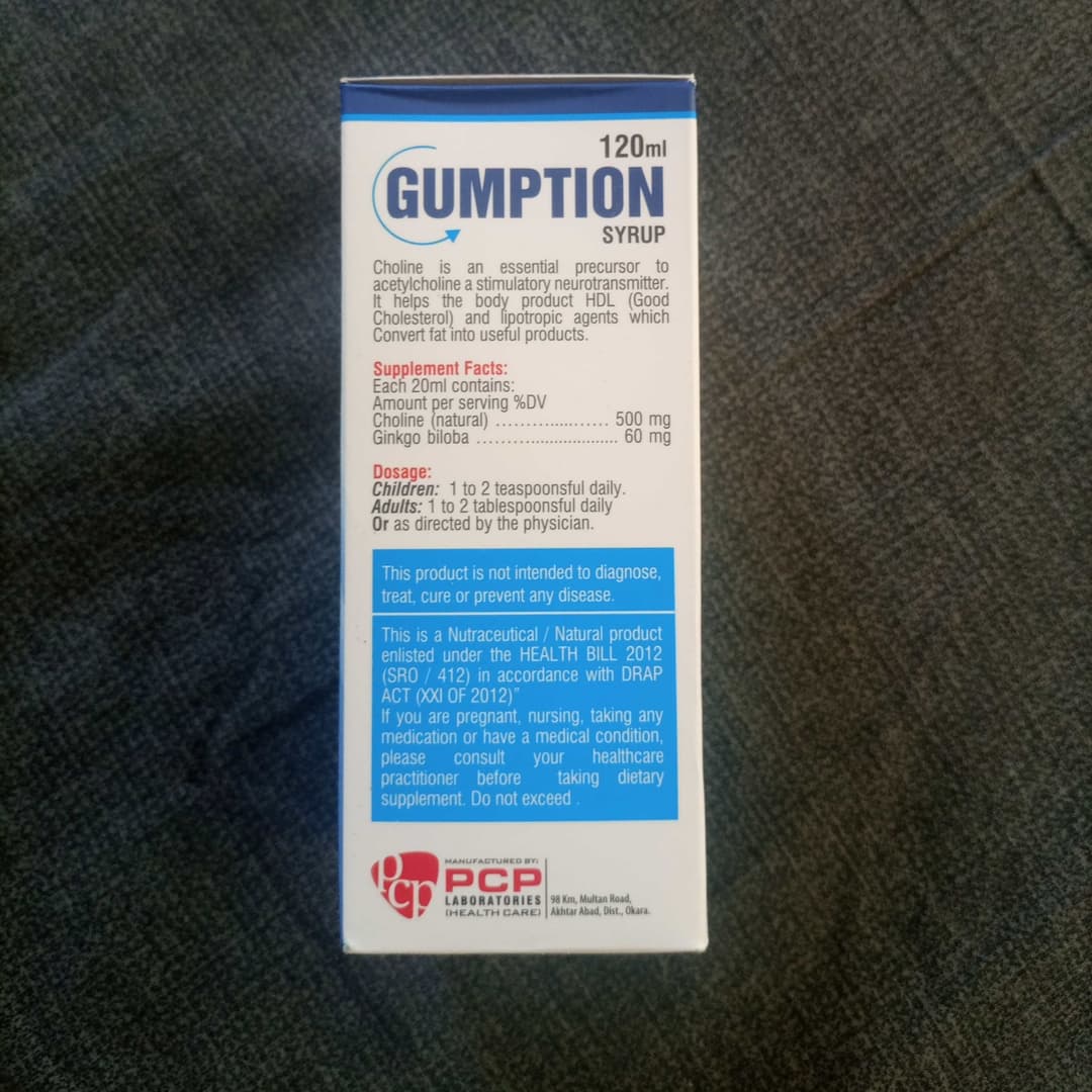 SYP GUMPTION. NEURO CHOLINE 500 MG + GINKOBILOBA 60 MG