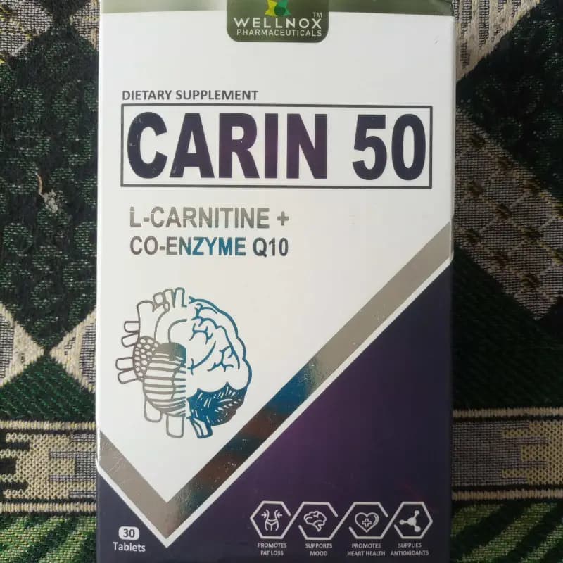TAB   CARIN 50.           L-CARNITINE 550MG + QENZ10   50 MG
