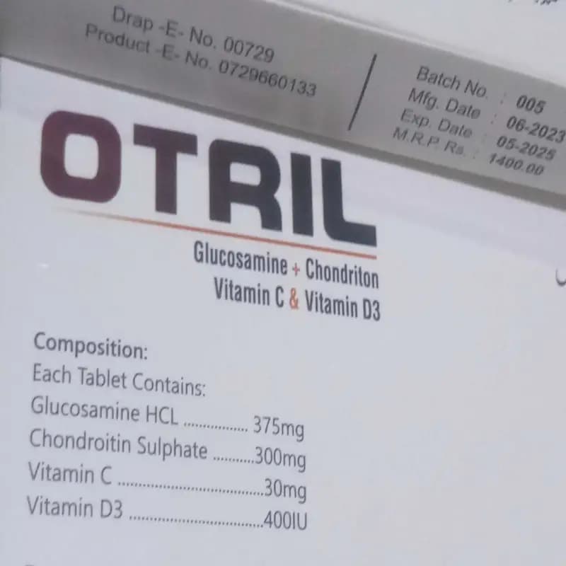 TAB OTRIL  GLUCOSAMINE 375 + CONDUITS SULPHATE 300+VIT C+  VIT D3   20 TABLET
